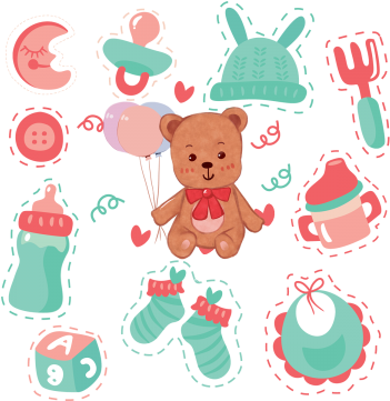 Cartoon Color Hand Painted Baby Products Creative Material, - Cartoon (360x360), Png Download