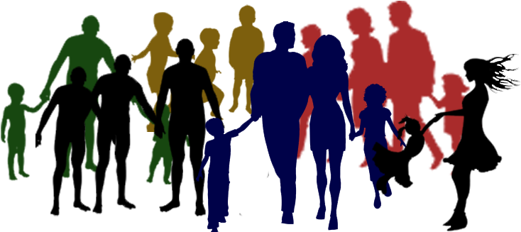 Freeuse Download Day Clip Art Net - Extended Family Silhouette Family (737x396), Png Download