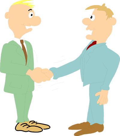 Image Royalty Free Stock Handshake Clipart Cartoon - Men Shaking Hands Clip Art (400x453), Png Download