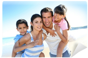 Closeup Of Happy Family At The Beach Wall Mural • Pixers® - Lst 2 In 1 Mini Phone Tripod Justable Camera Stand (400x400), Png Download