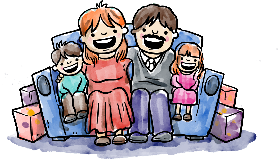 Watercolor Painting Illustration - Watercolor Family Png (1200x1200), Png Download
