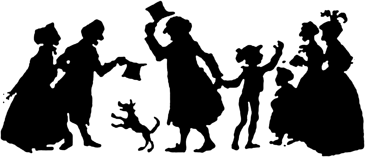 Christmas Carol Silhouette (1272x546), Png Download