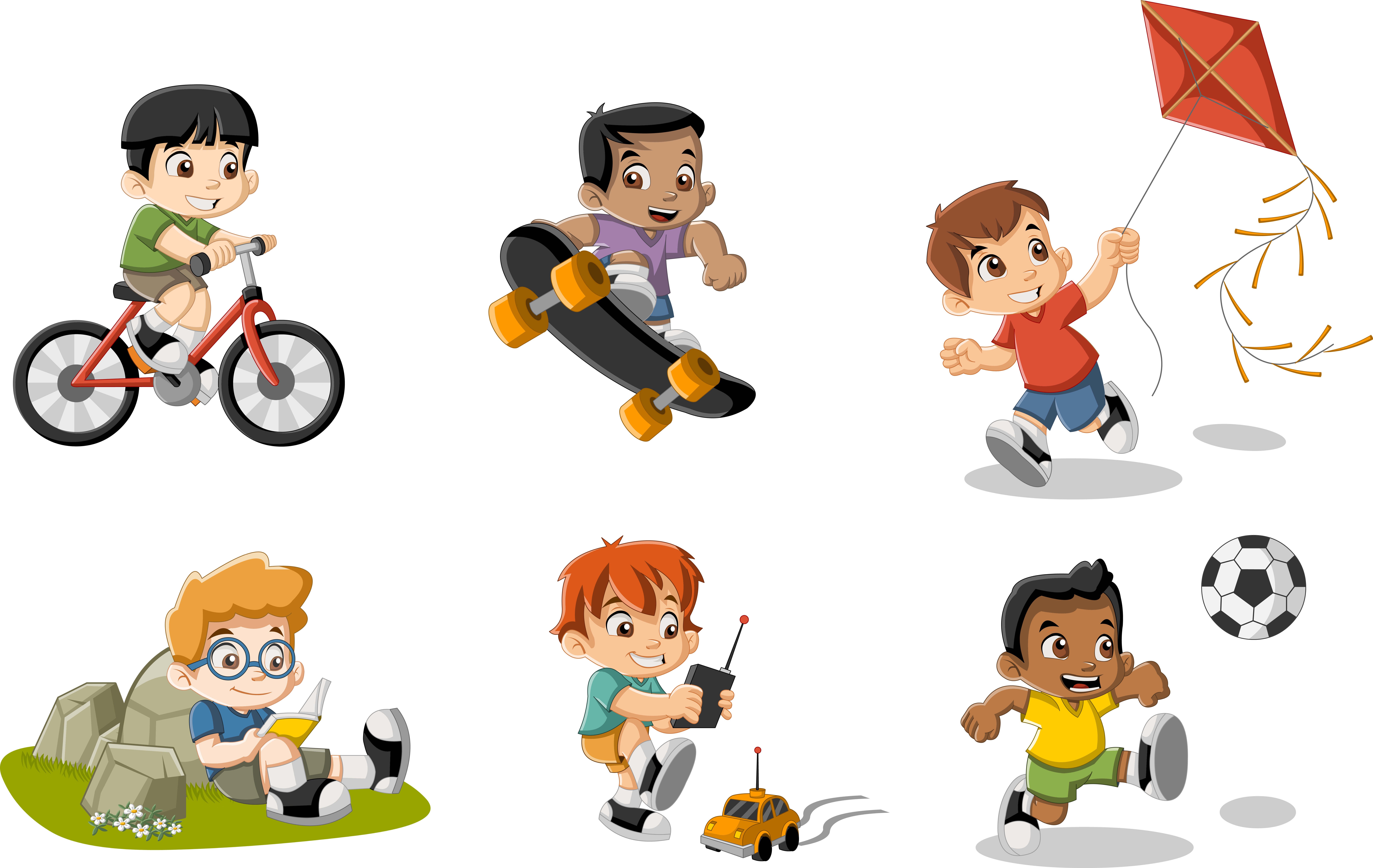 Cartoon Play Child Illustration (9529x6027), Png Download
