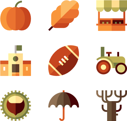 You Can Click On The Pictures To Download These Icons, - Autumn Icon Set Vector Png (600x564), Png Download