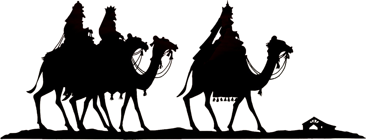 Christmas Silhouettes Image Library Stock - Three Wise Men Sketches (1299x611), Png Download