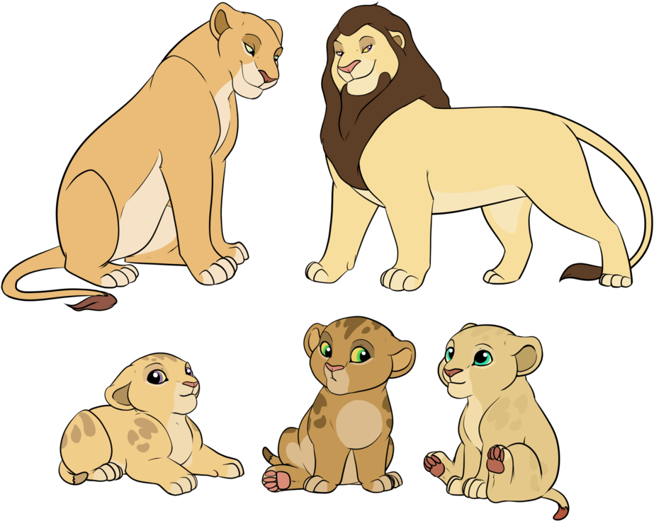 Lion Family Png - Lion King Lioness Adopts (1024x817), Png Download