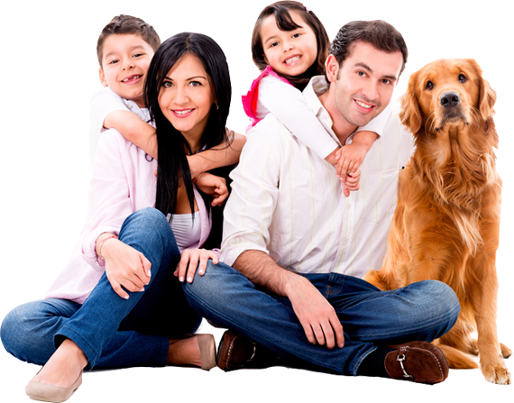 Family W Dog (570x447), Png Download