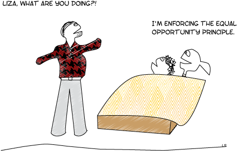 Equal Opportunity, Cartoon About Family - Chaise Longue (528x419), Png Download