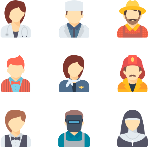 Color Professions Avatars - People Icon Colour Png (600x564), Png Download
