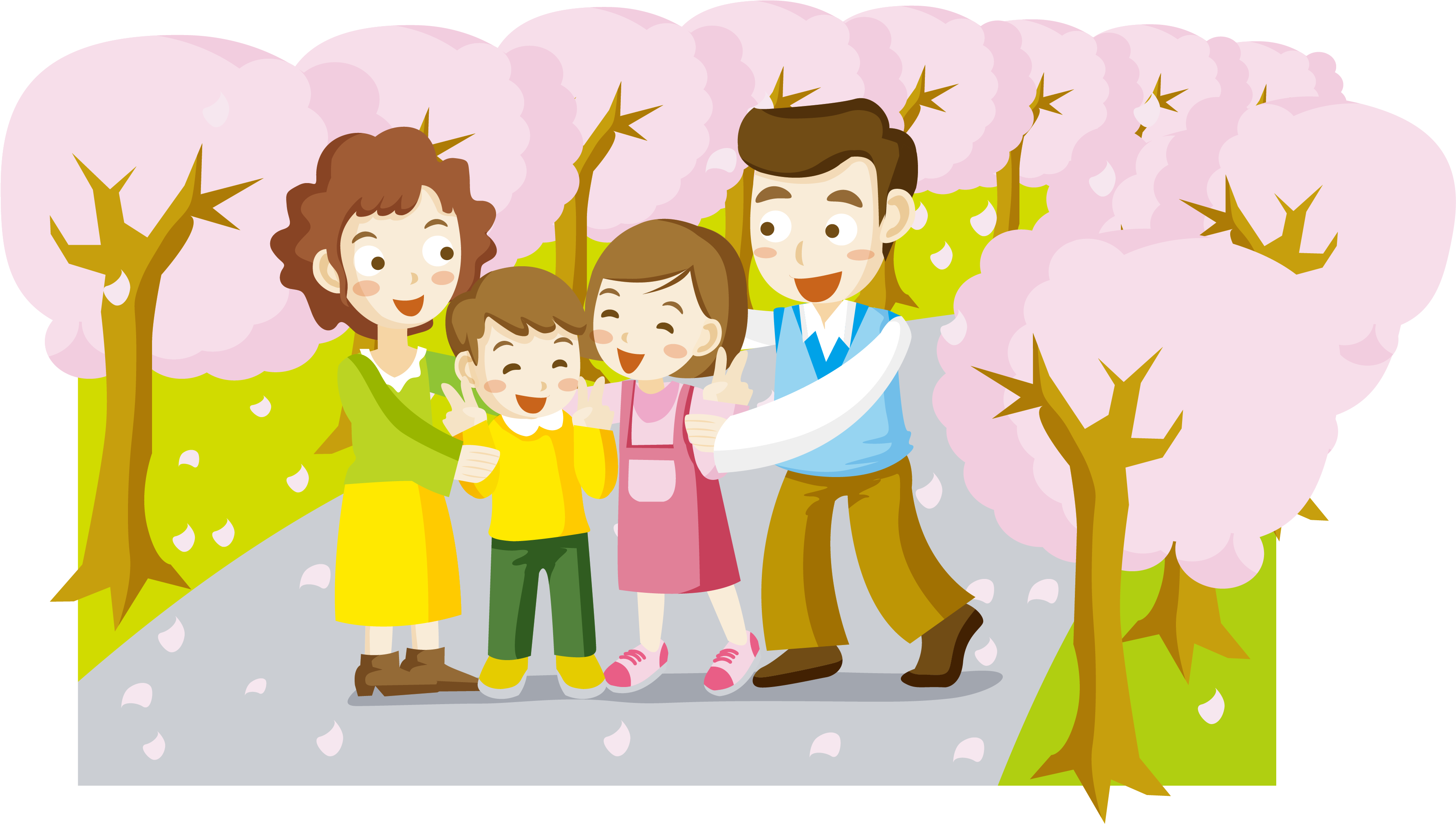 Family Cartoon Clip Art - 卡通 家庭 (6533x3697), Png Download