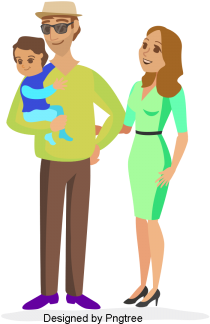 Beautiful Cartoon Lovely Hand Painted Love Happy Family - Illustration (360x360), Png Download
