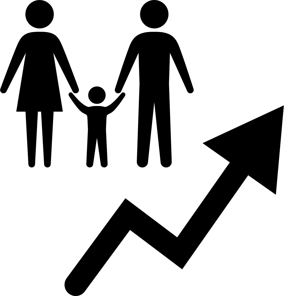 Family With Rising Arrow Comments - Socioeconomic Icon (942x980), Png Download