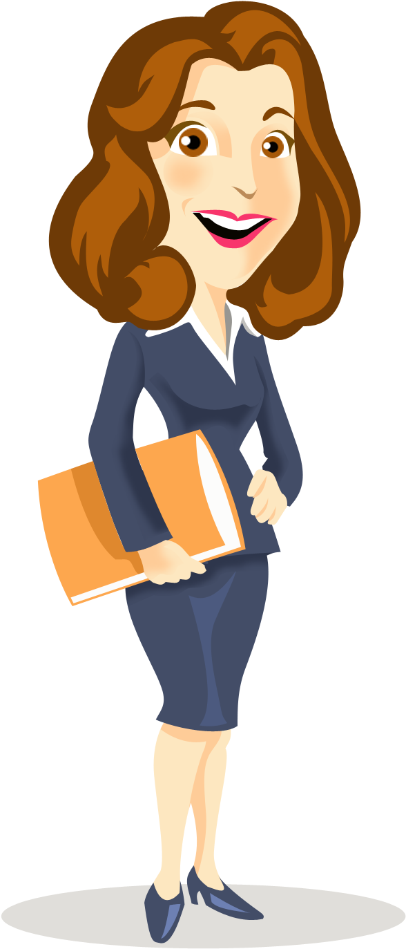Banner Freeuse Library Cartoon Lady Png Image - Business Woman Cartoon Png (1000x1500), Png Download