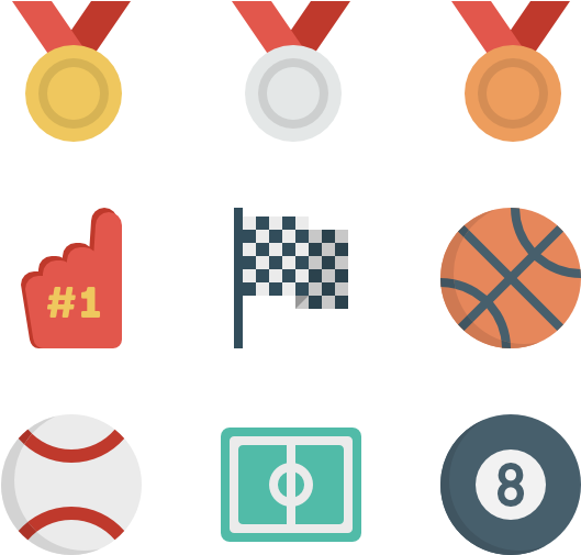 Sport 10 Icons - Game Necklace Circle Charm (600x564), Png Download