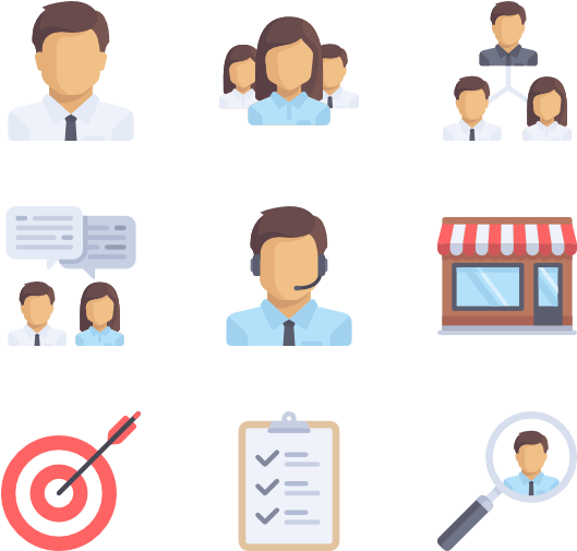 Management 100 Icons - Flat Icon Png (600x564), Png Download
