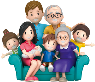 Extended Family Clip Art - Clip Art Happy Family (424x600), Png Download