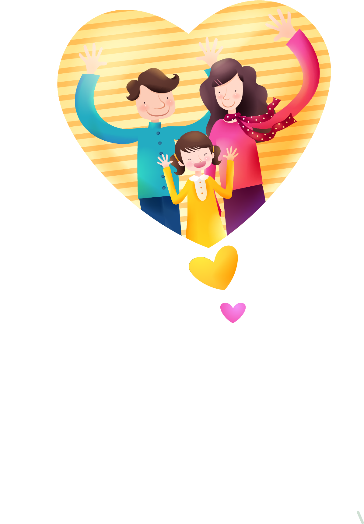 Ilustración De Dibujos Animados - 一家 人 卡通 (1195x1764), Png Download