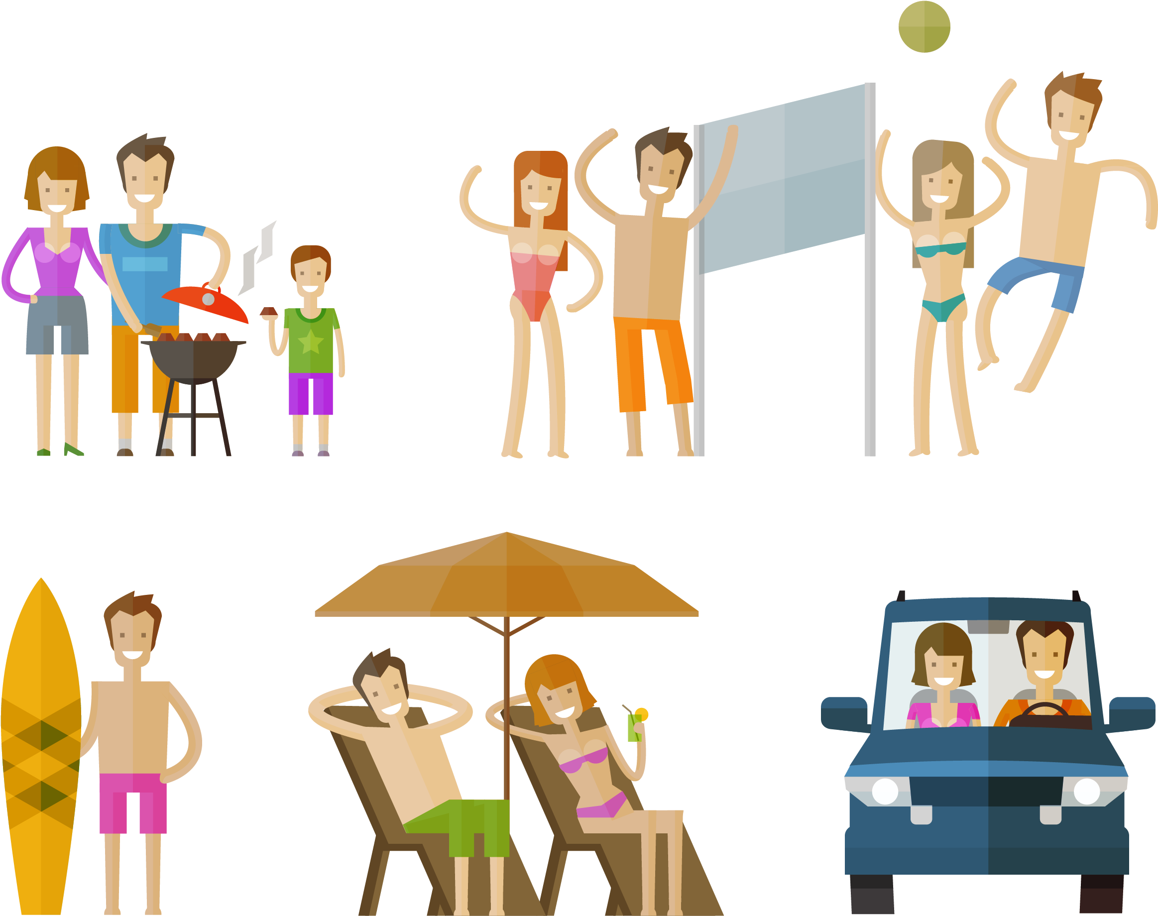 Kisspng Cartoon Illustration Vacation Homes Character - Cartoon Family On Holiday (2358x1839), Png Download