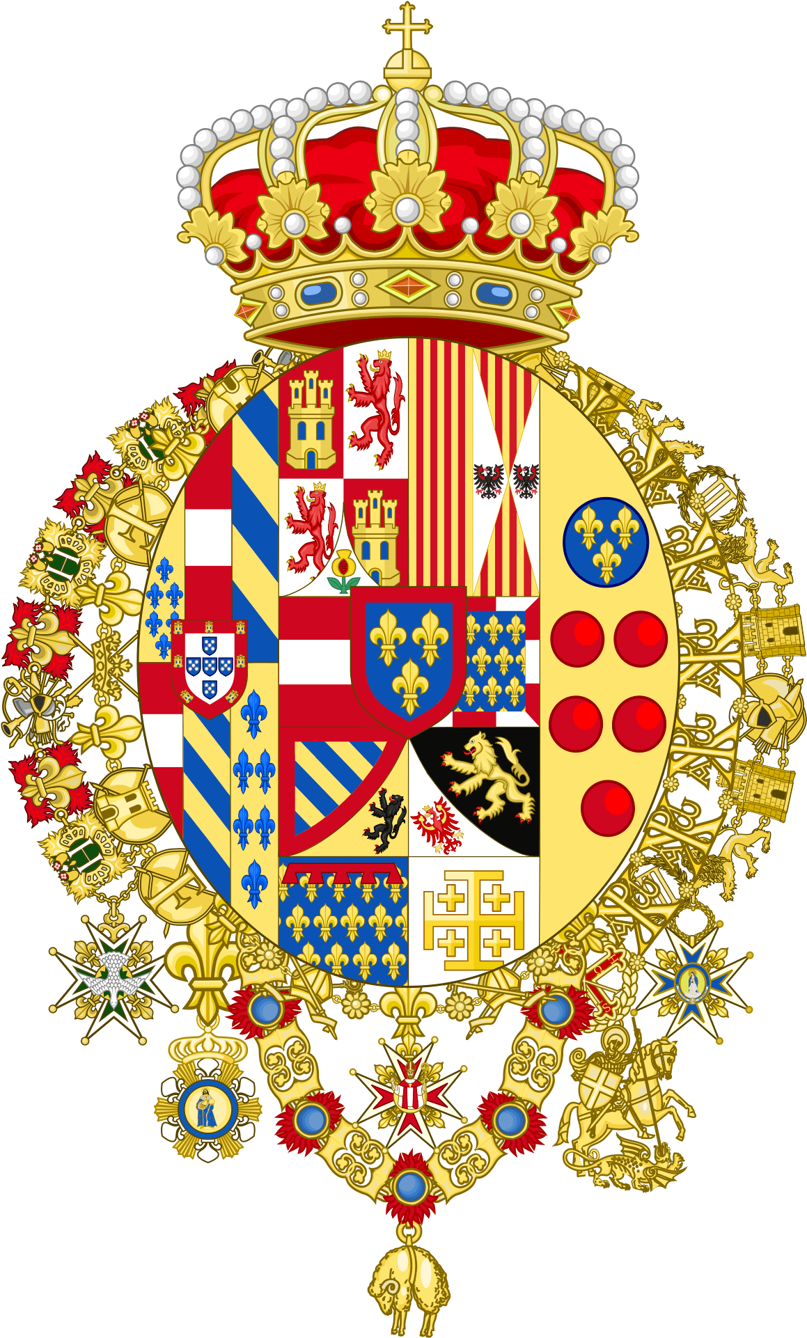 Two Sicilies Coat Of Arms (1200x1956), Png Download