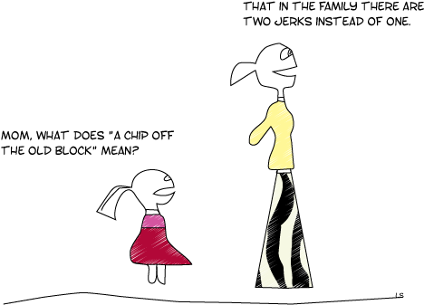 A Chip Off The Old Block - Chip Off The Old Block Cartoon (528x419), Png Download