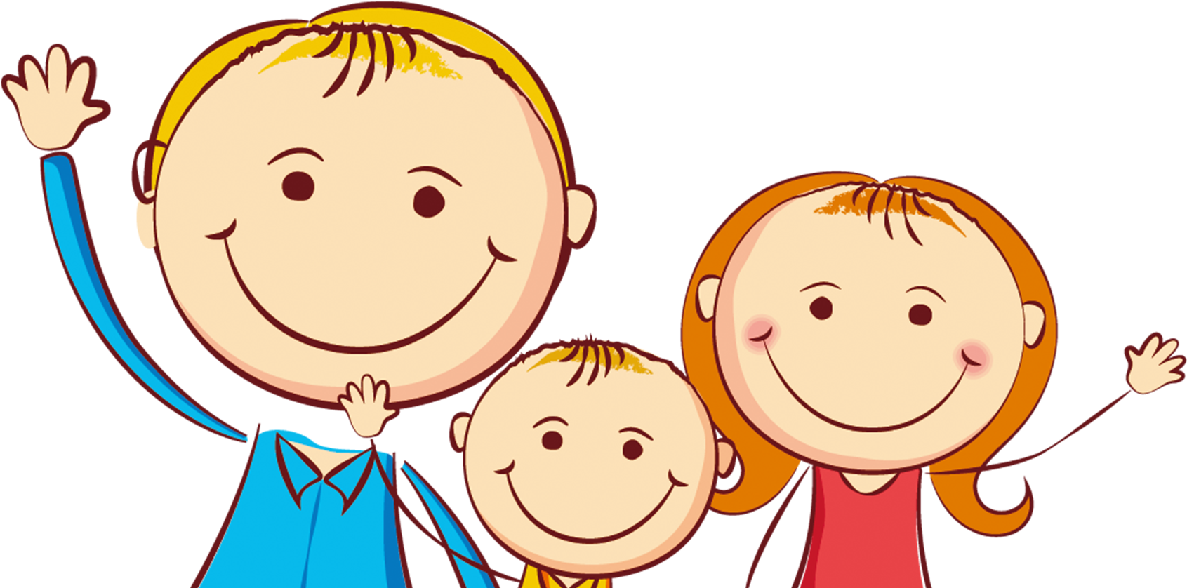Cartoon Download Clip Art - Family Of Three Clipart (1800x1440), Png Download