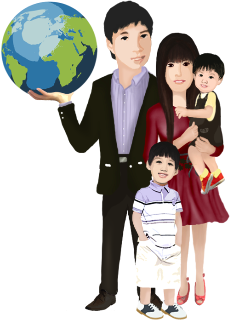 Pin Asian Family Clipart - Cartoon Asian Family Png (640x789), Png Download