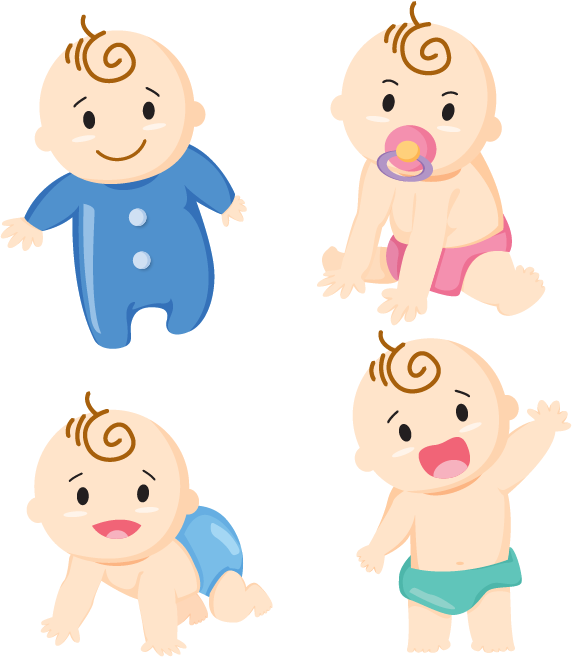 可爱宝宝卡通手绘 - 寶寶 卡通 (572x657), Png Download