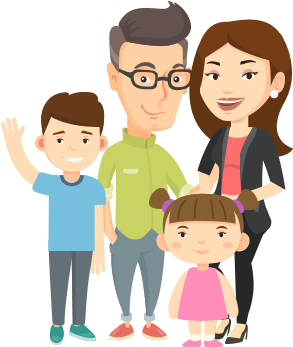 Family - Cartoon (338x377), Png Download