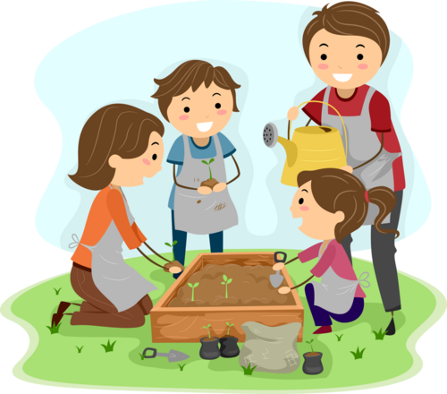 Happy Happyfamgarden Twitter - Kids Gardening Clipart (500x440), Png Download