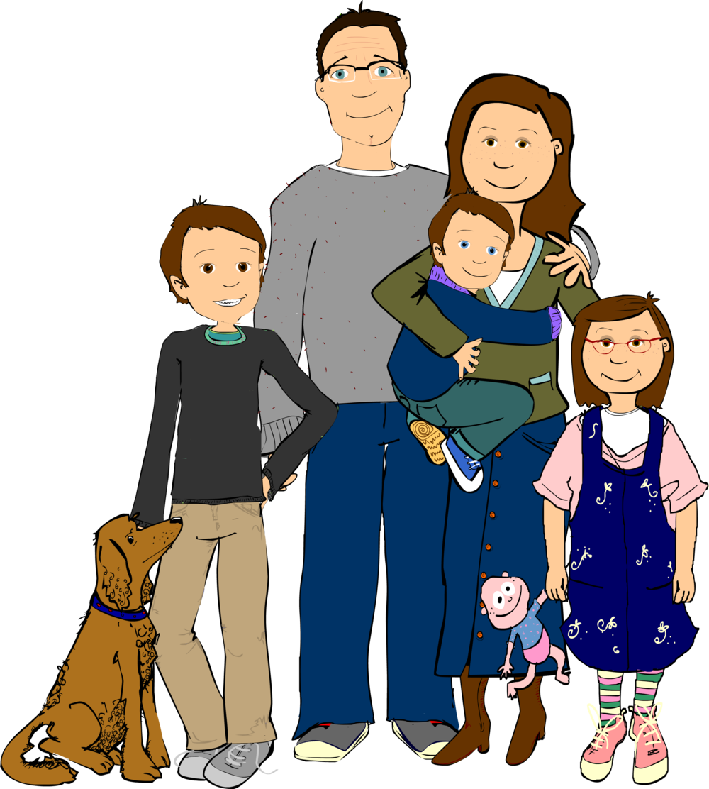 Family Cartoon Child Hispanic Clip Art Family Transprent - Hispanic Family Clipart (1000x1112), Png Download