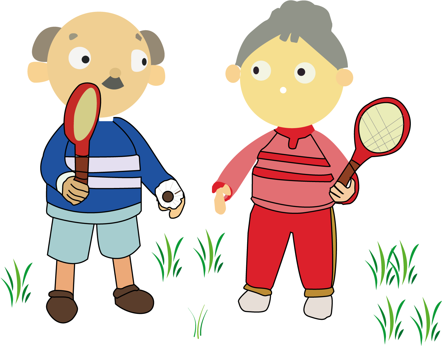 Badminton Athlete Old Age Sport - รูป ผู้ สูงอายุ การ์ตูน (1500x1500), Png Download