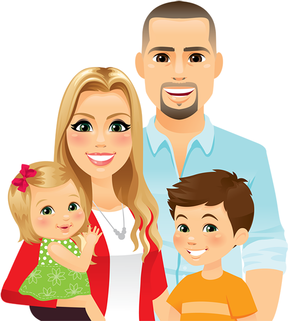 Image Gallery Of Family Clipart 4 People 2 Daughters - Family Of 4 Clipart (600x661), Png Download