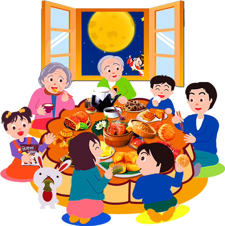 Mooncake M - Mid Autumn Festival Family (945x945), Png Download