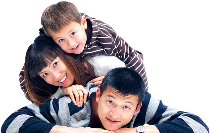 Smile Makeover - Happy Asian Family Png (742x465), Png Download