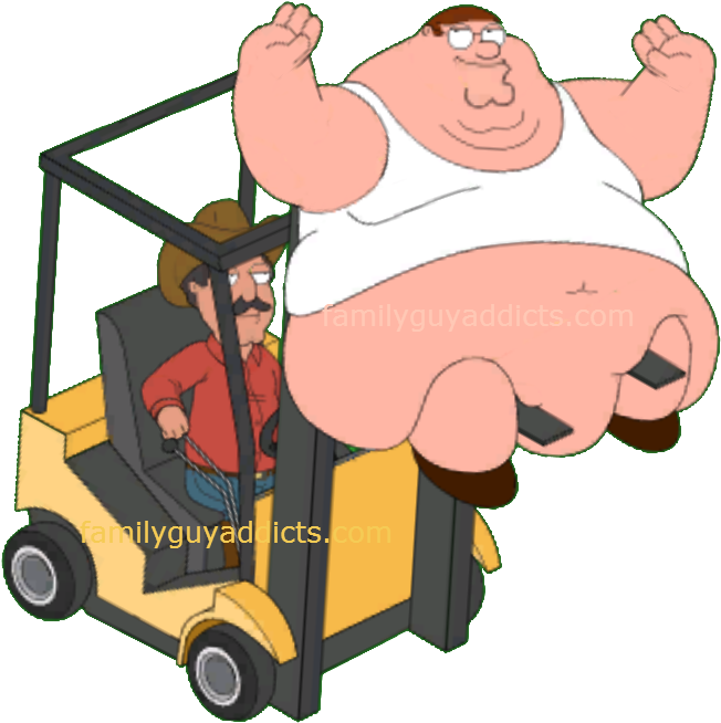 Forklift Peter - Fat Guy On Forklift (661x682), Png Download
