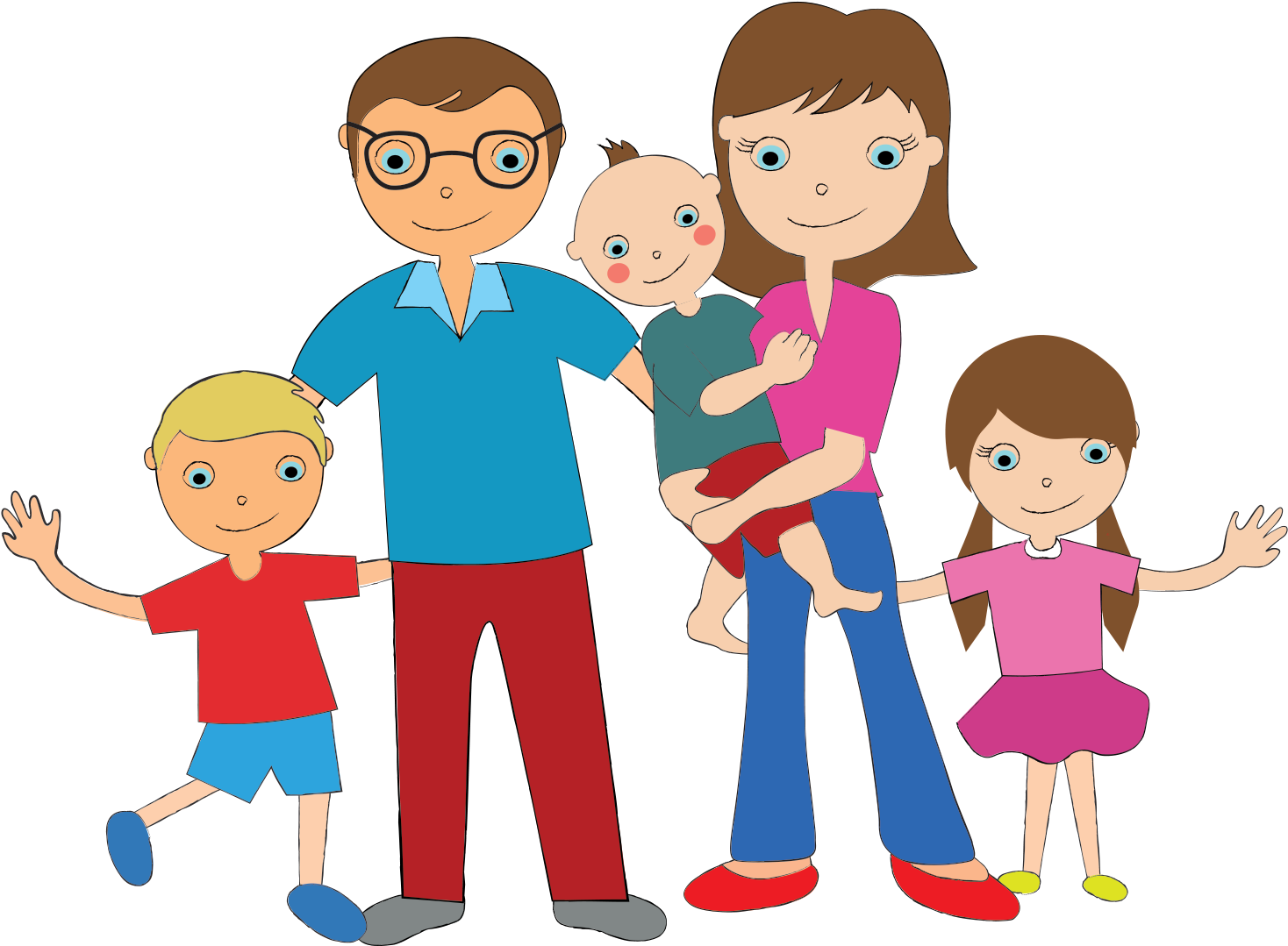 Svg Free Download Collection Of A High Quality Free - Nuclear Family Cartoon Png (1513x1113), Png Download
