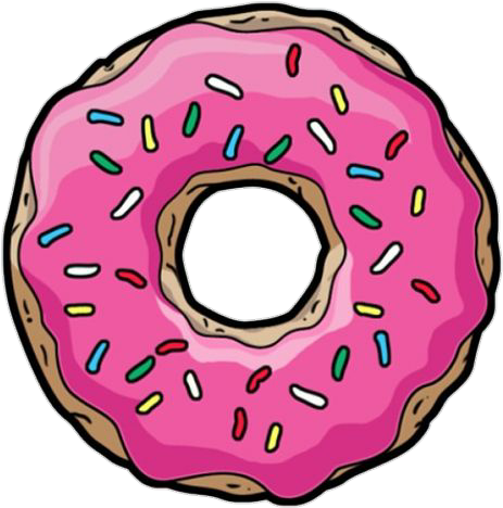 Drawn Doughnut Png Tumblr Transparent - Donut Simpsons (500x500), Png Download