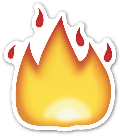Fire Emoji Whatsapp Emoticon Transparente Transp - Sticker Fire (364x404), Png Download