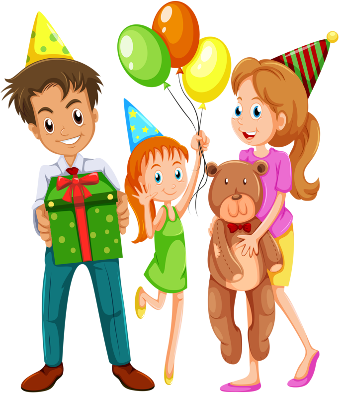 Clipart Aniversário - Dibujo De Familia De Cumpleaños (693x800), Png Download
