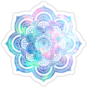 Tumblr Pinterest Watercolor Colorful Colours Mandala - Png Tumblr Colourful Mandala (375x360), Png Download