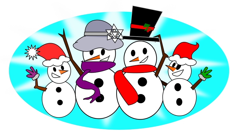 And Building A Snowman - Snowman With Family Png (754x425), Png Download