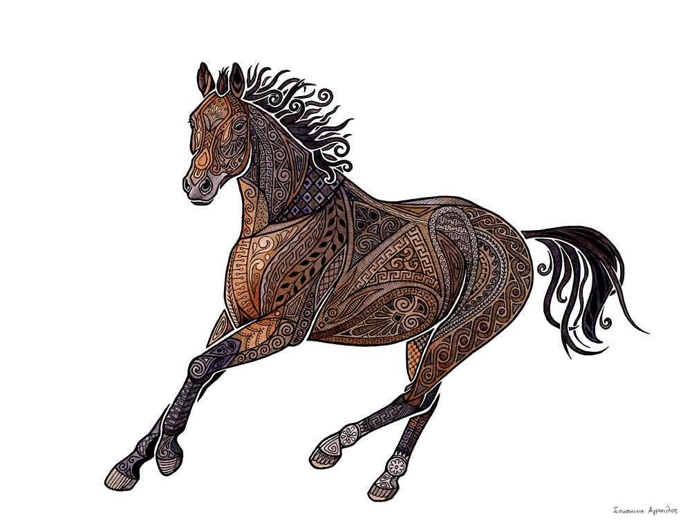 A Horse Inspired By Ancient Greek Art - Art (1000x1000), Png Download