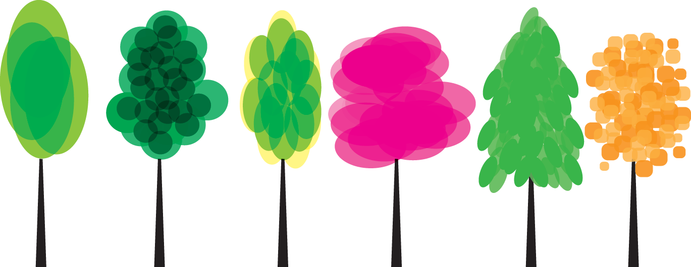Watercolor-trees - Illinois (1369x530), Png Download