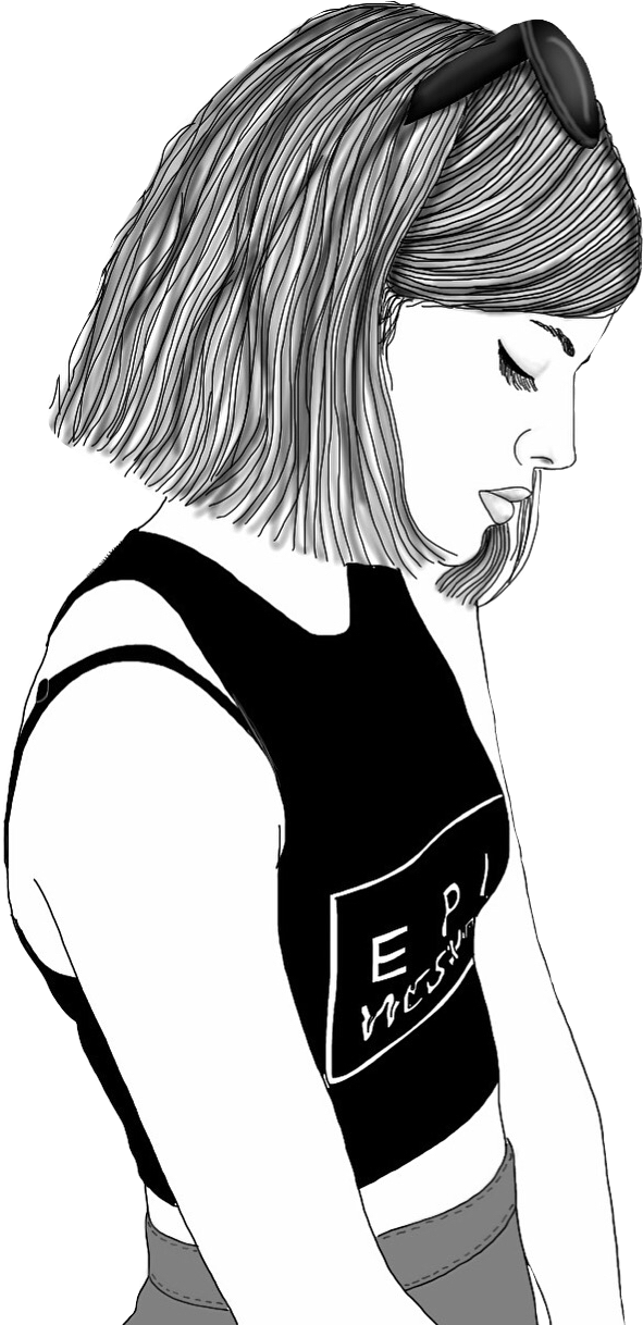 Chica Tumblr Png <3 - Meninas Tumblr Desenho Cabelo Curto (500x541), Png Download