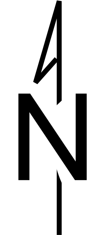 Simple North Arrow - Compass Rose North Only (400x800), Png Download