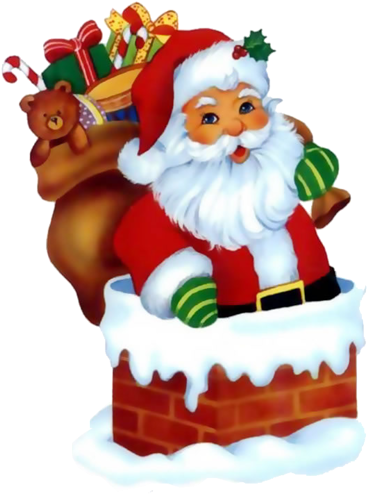 Santa In Chimney - Poem On Santa Claus (379x500), Png Download