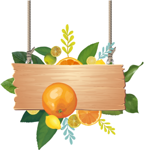 Wooden Sign Board With Watercolor Summer Tropical Fruits, - Watercolor Painting (360x360), Png Download