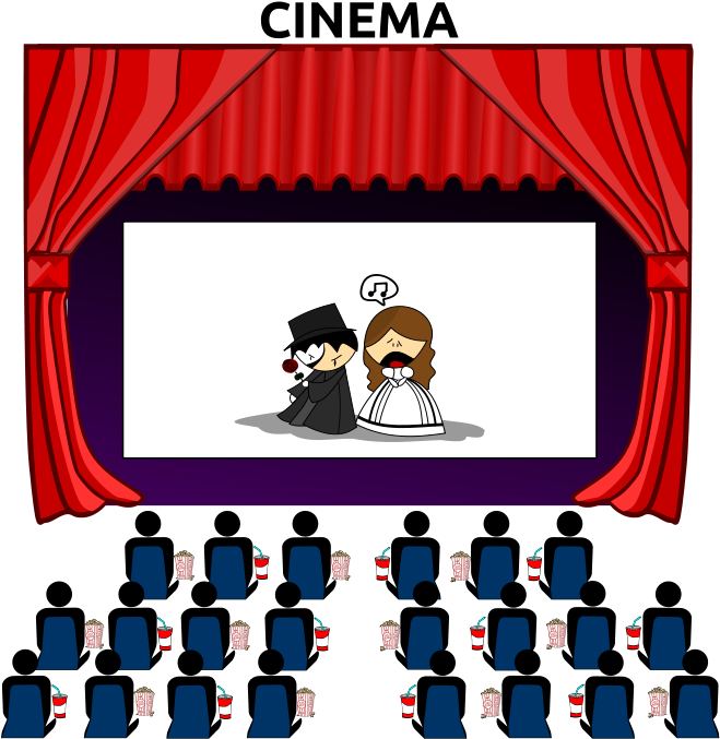 Svg Library Cinema Drawing At Getdrawings - Death In Black And White (500x422), Png Download