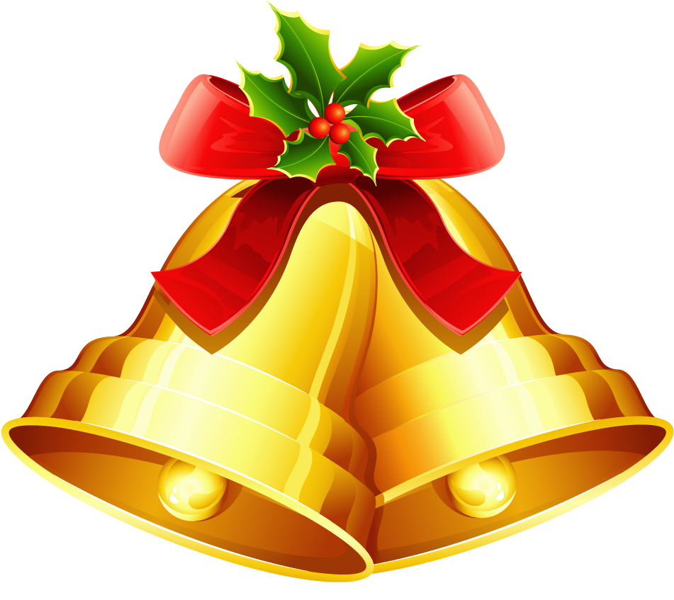 Cards With Holiday Bells - Christmas Bell Vector Png (996x909), Png Download