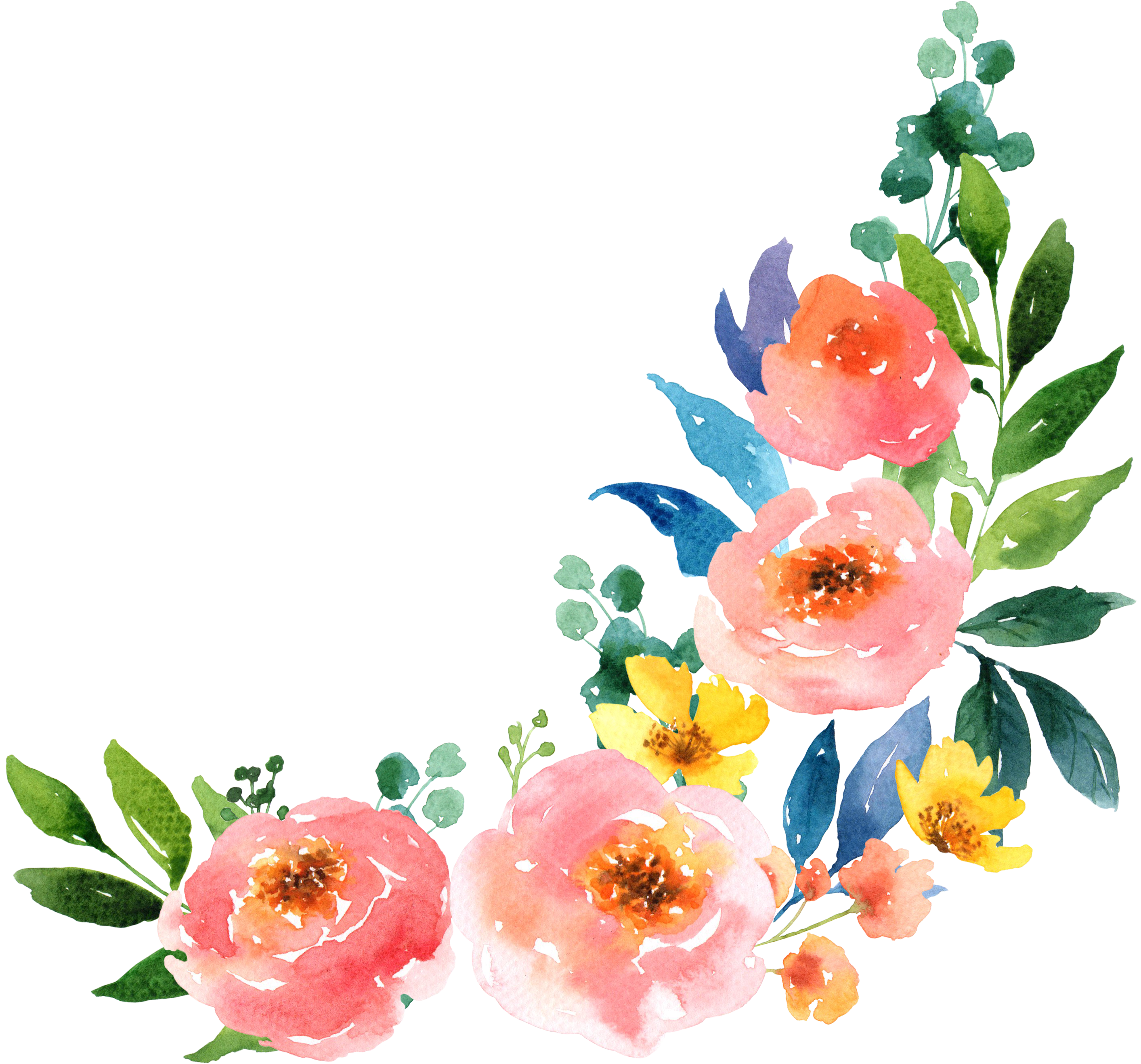 Paper Watercolour Flowers Watercolor Painting (3000x2800), Png Download